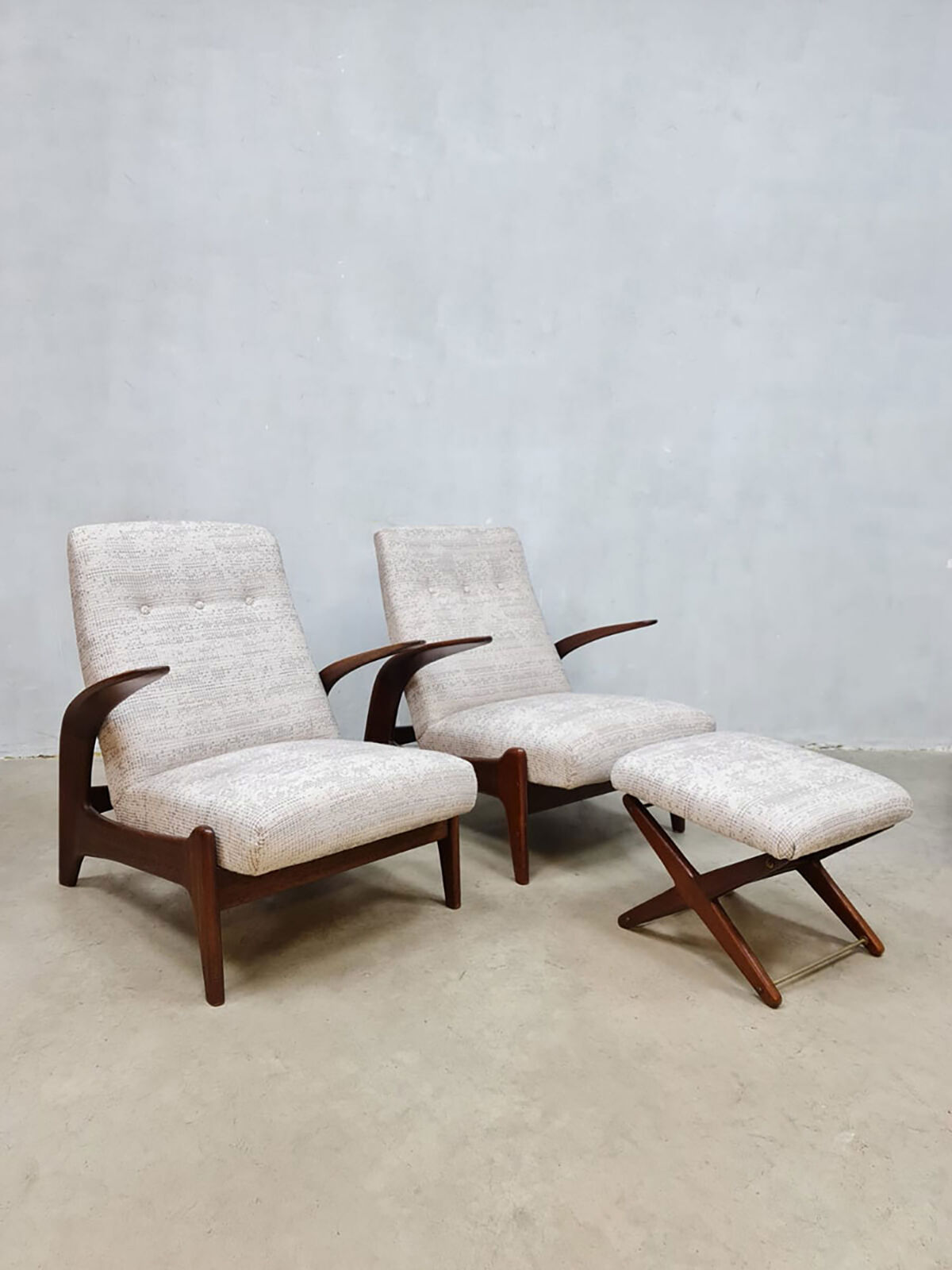 Midcentury design lounge chairs recliner Gimson & Slater