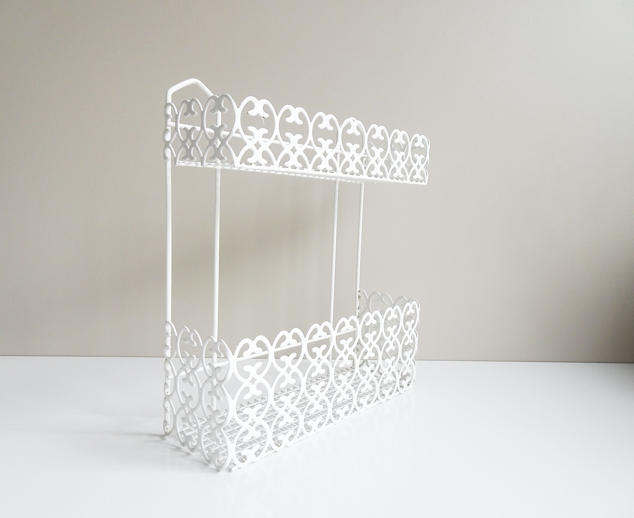 White metal shelf