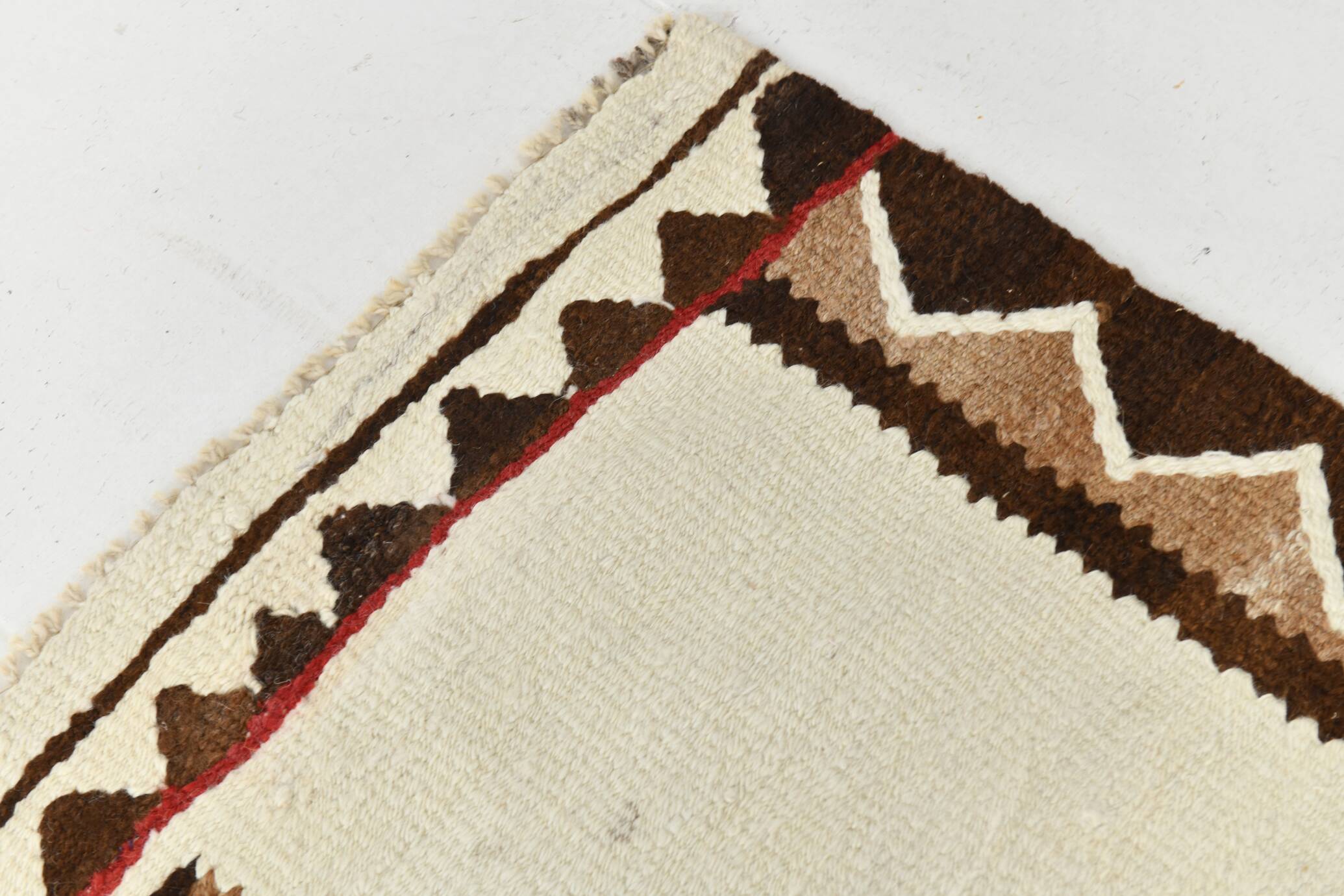 Tapis kilim vintage marron & beige