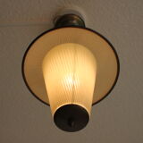 Striped glass pendant lamp, Holland 1950s