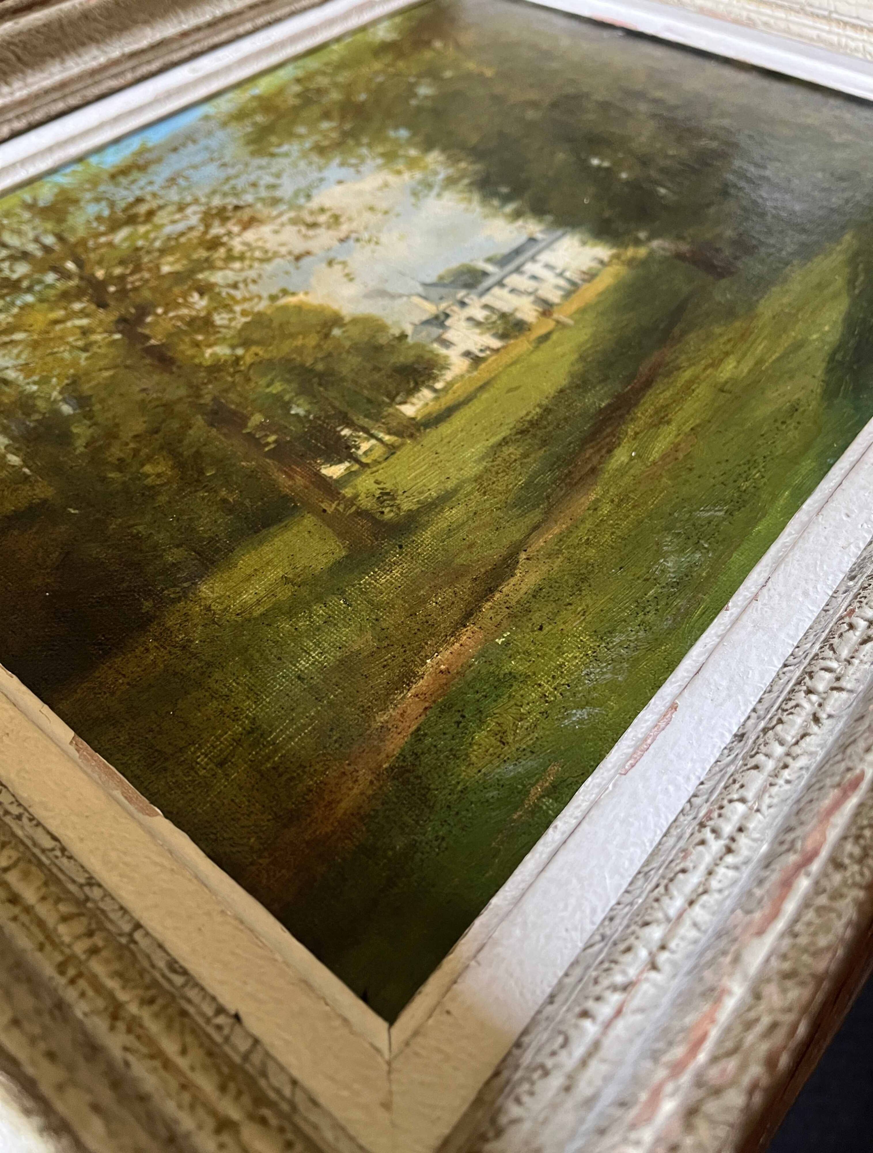 Tableau HST "The Animated Park of the Château" Malmaison Rueil Bois Préau 19th Century