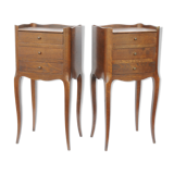 Pair of oak bedside