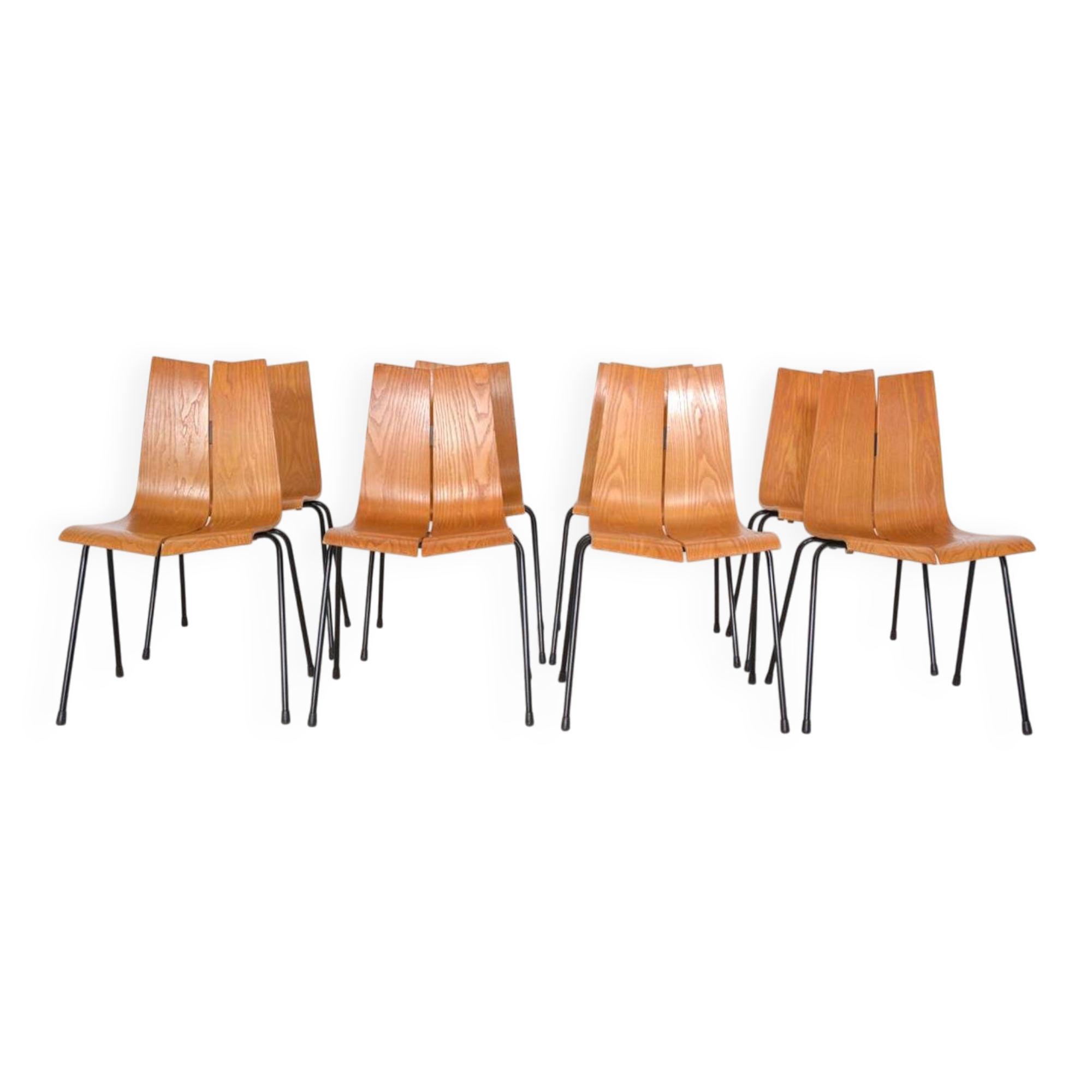 Set of 8 GA chairs by Hans Bellmann for Horgen-Glarus, Switzerland, 1960s