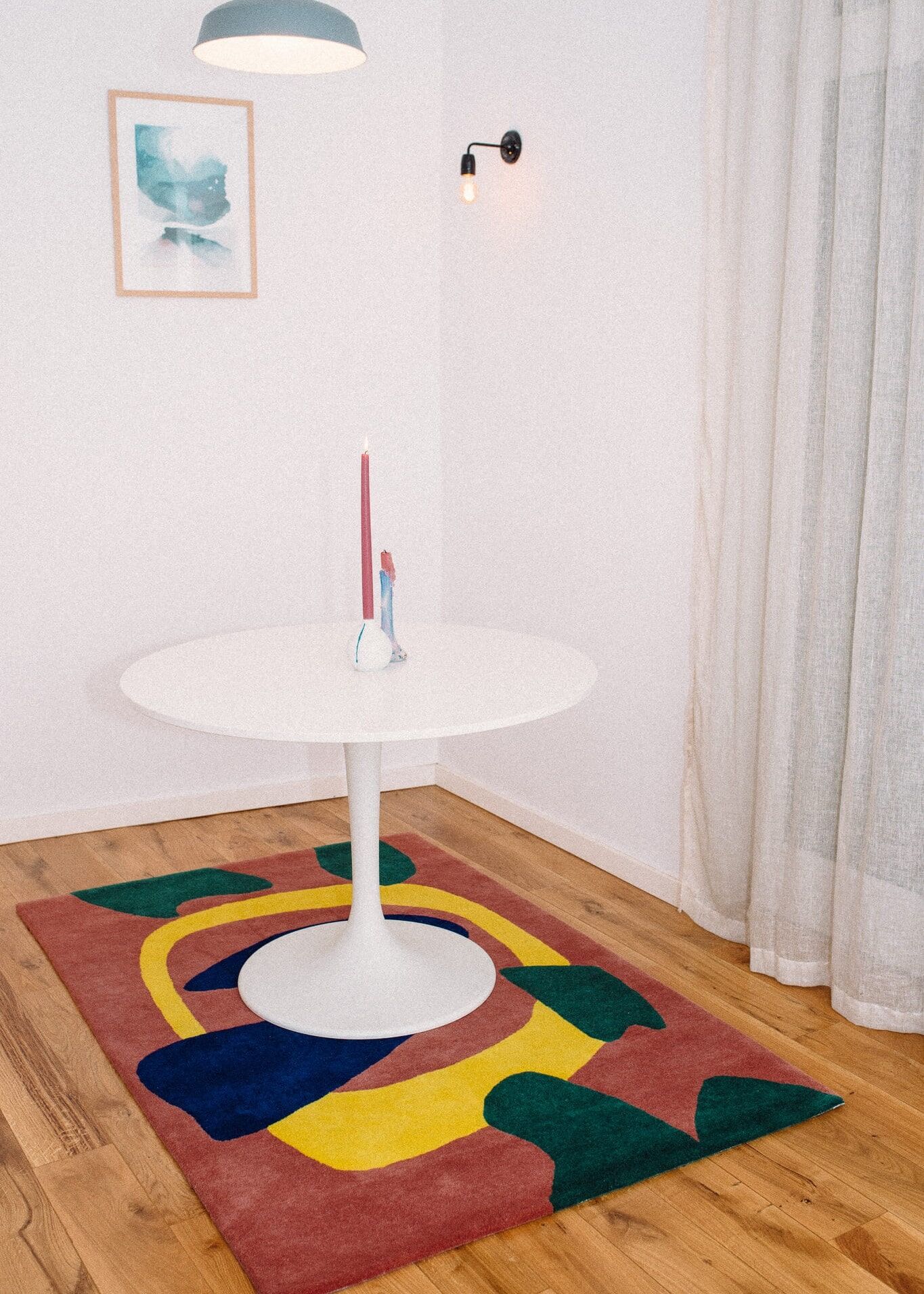 Tufted wool rug autumn vibes handmade 120 x 180 cm