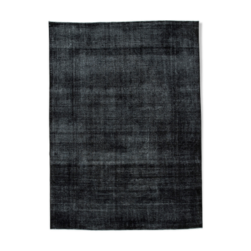 Hand-knotted oriental overdyed 290 cm x 405 cm black wool carpet