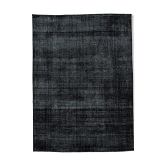 Hand-knotted oriental overdyed 290 cm x 405 cm black wool carpet
