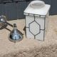 Art deco wall lamp in chromed metal and enamelled opaline glass