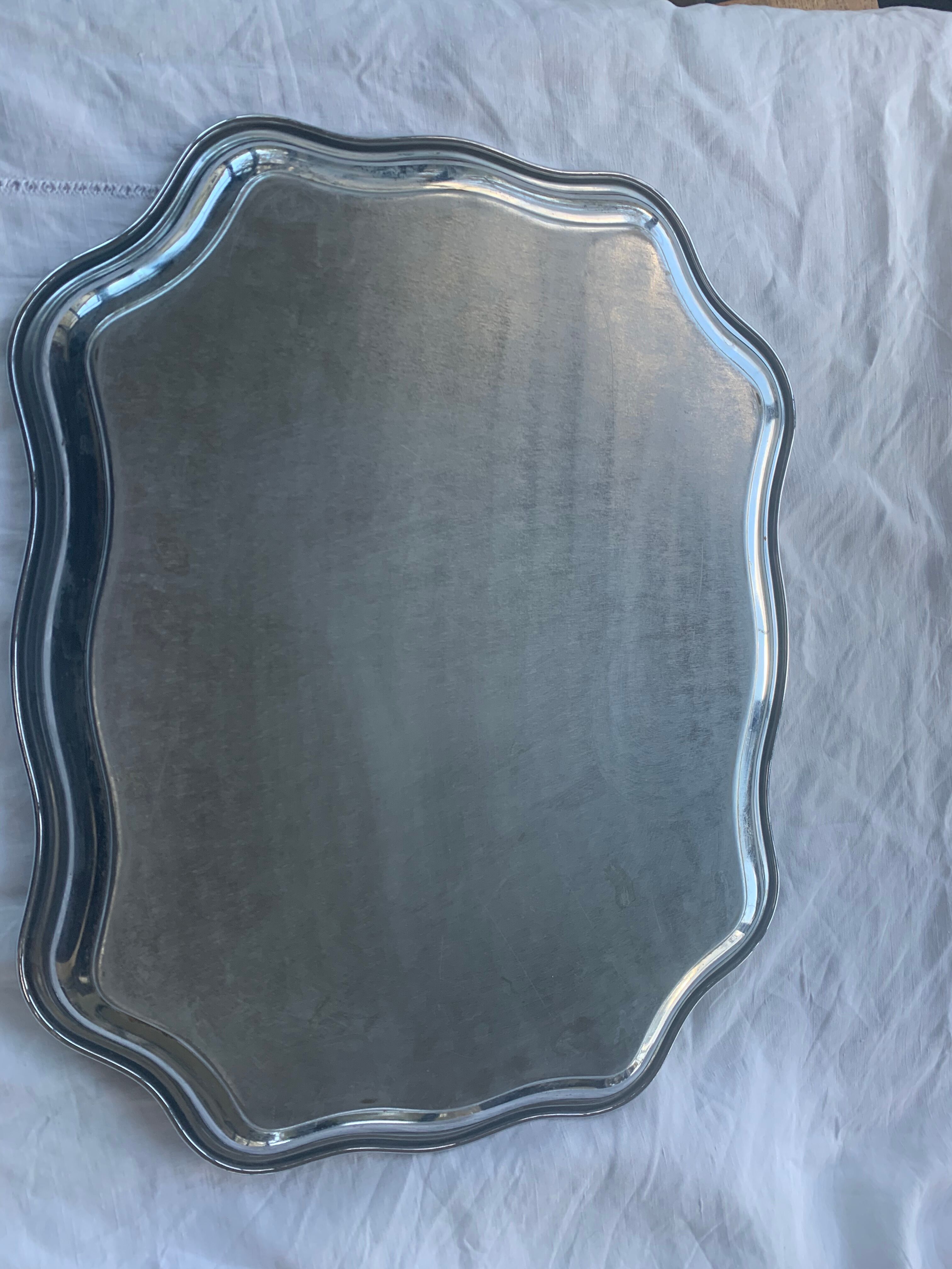 Large chiseled metal top vintage floral pattern