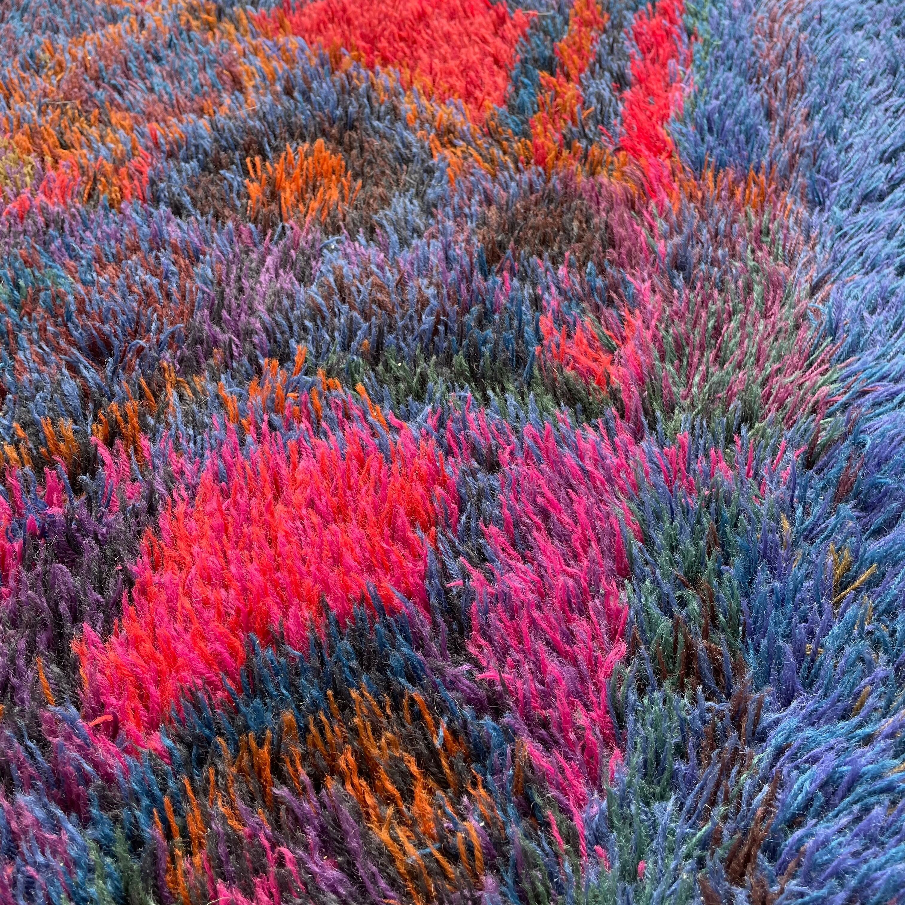 Original scandinavian rya rug by oili mäki for finnrya oy ab, finland