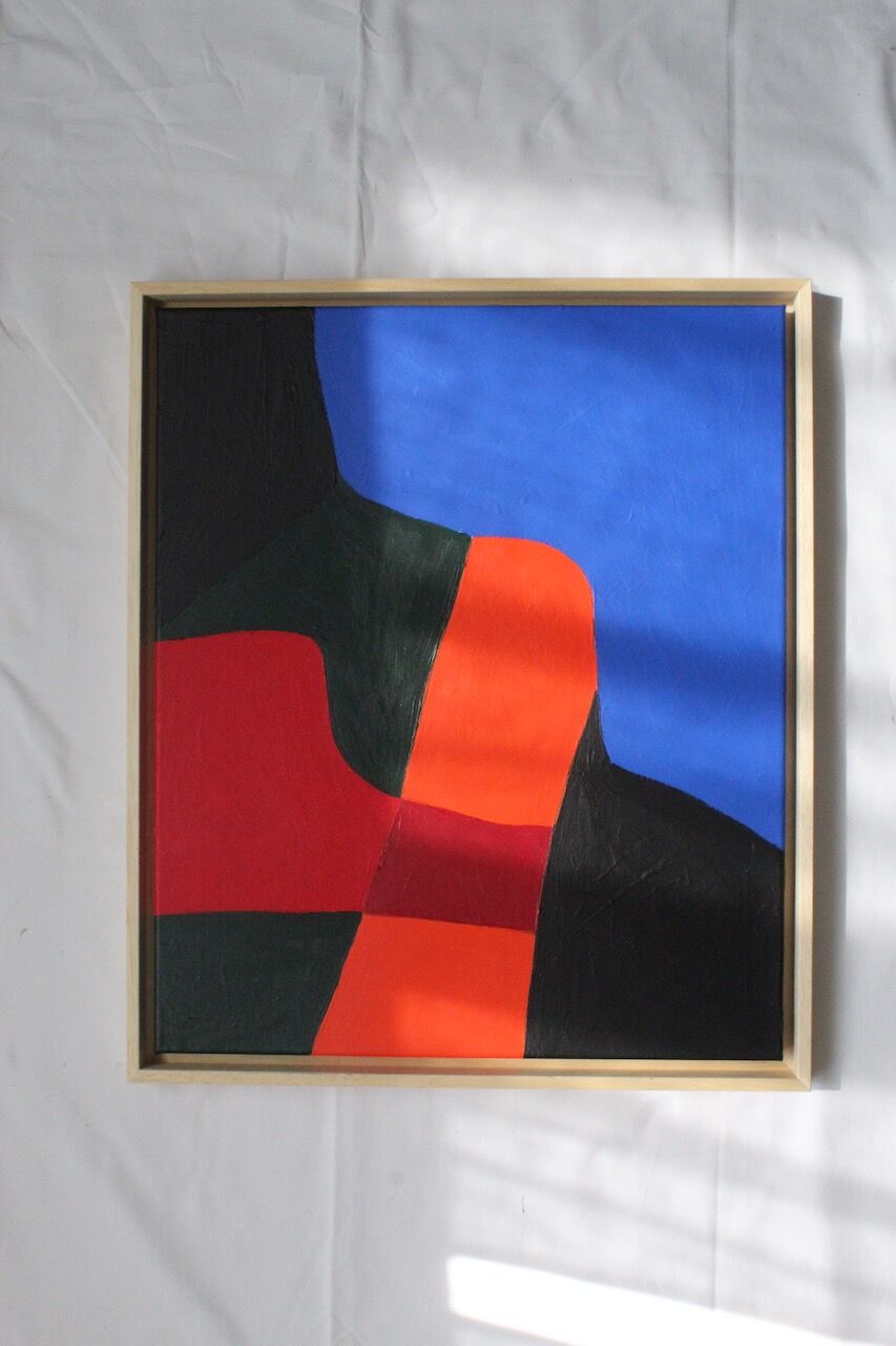 Acrylic painting on canvas "colored composition" 55x46 cm