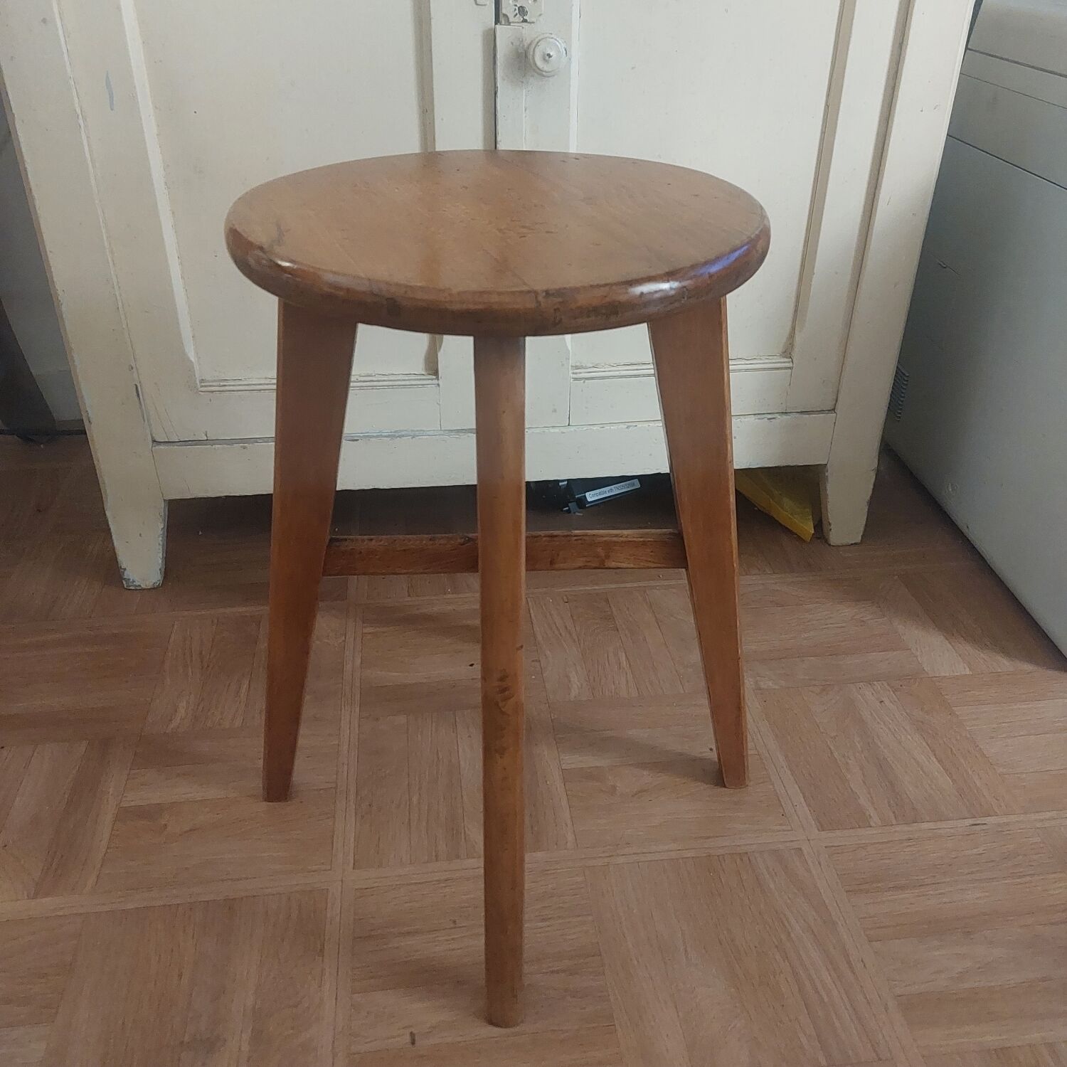 Natural wooden stool around year 60-70