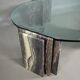 Table basse italienne en marbre et verre