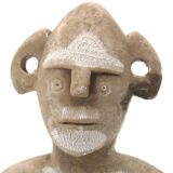 Moroccan sculpture in carved and engraved beige stone, 1970s.