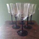 6 Luminarc Arcoroc Octagonal Vintage Wine Glasses