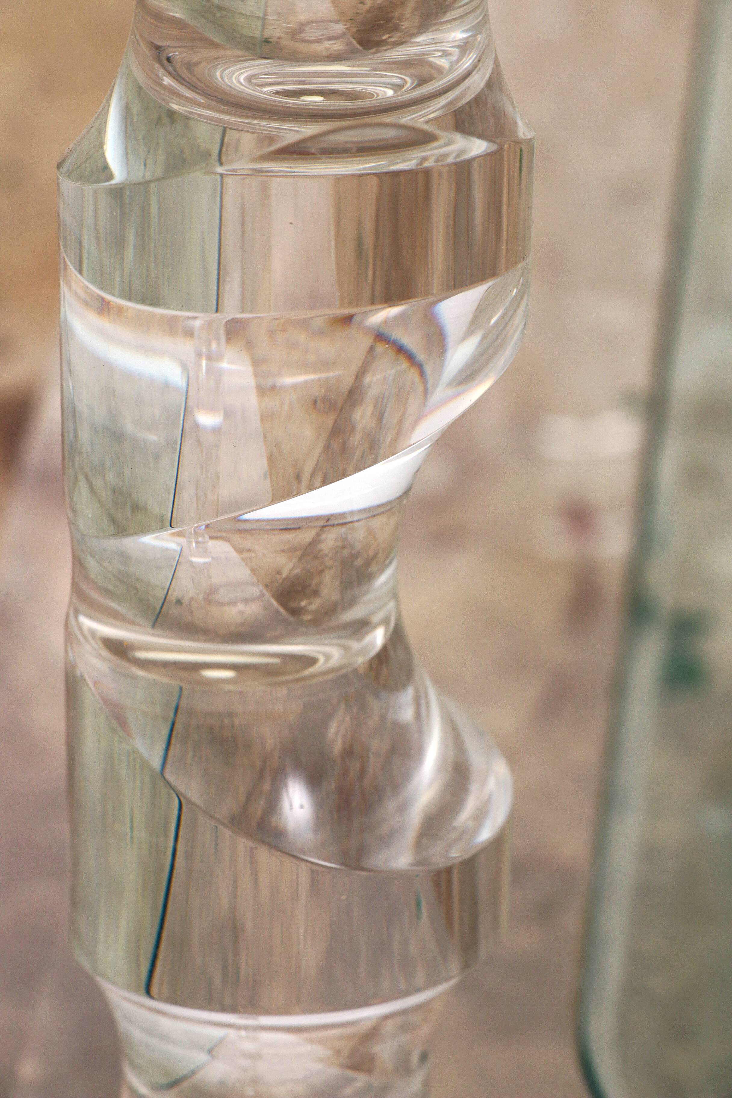 French Coffee Table Lucite and Glass Maison Romeo, 1970s