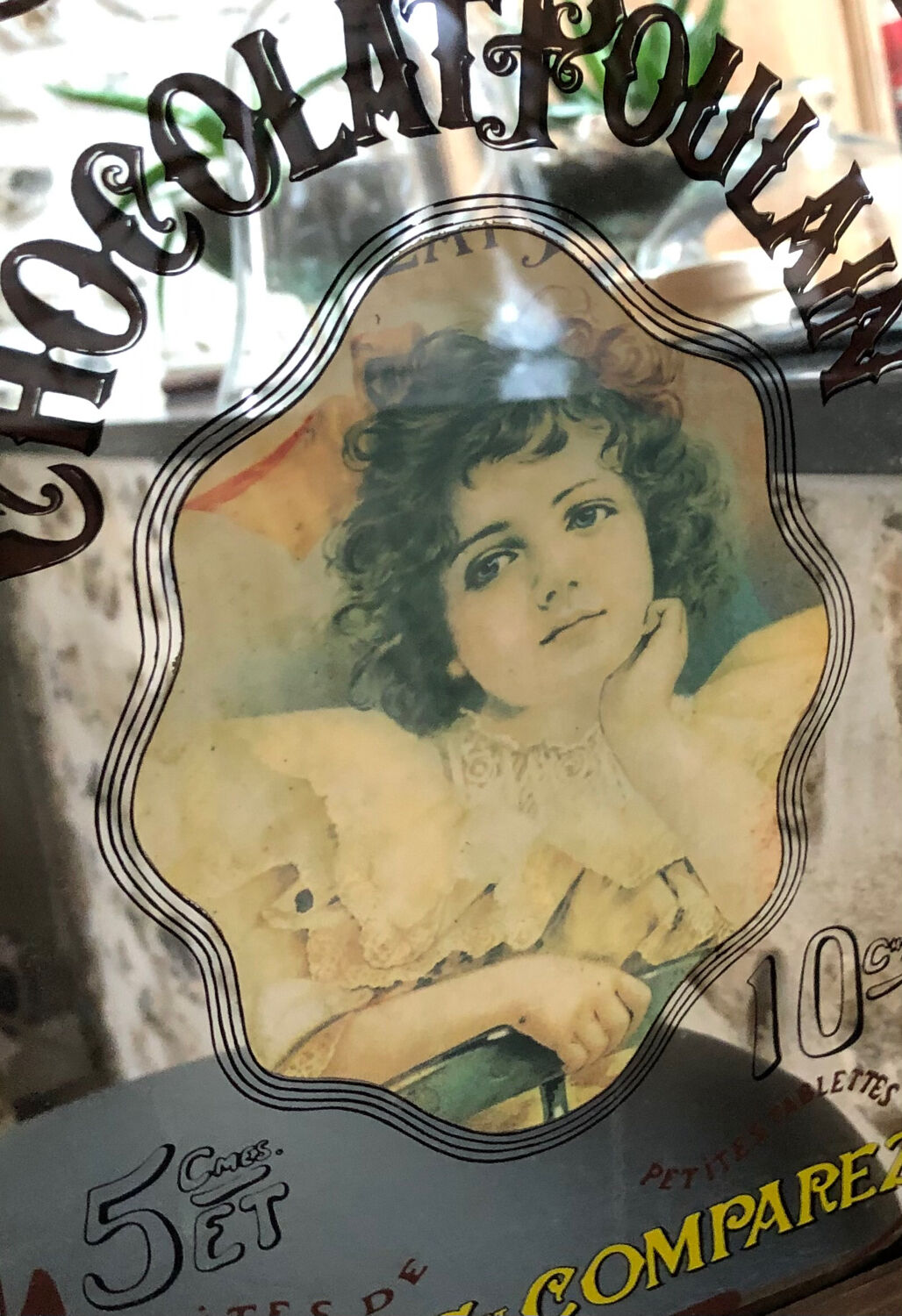 Miroir publicitaire chocolat Poulain vintage