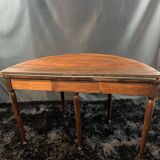 A Louis XVI period mahogany half-moon table forming a console/games table