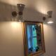 Pair of Italian diabolo wall lights, design 1950.