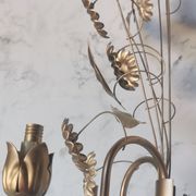 Wall lamp golden metal flowers