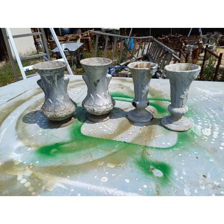 2 pairs of cast iron vases 1900 Charleville-Mézières