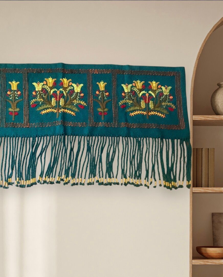 Very beautiful vintage Polish multicoloured wall tapestry 192 cm