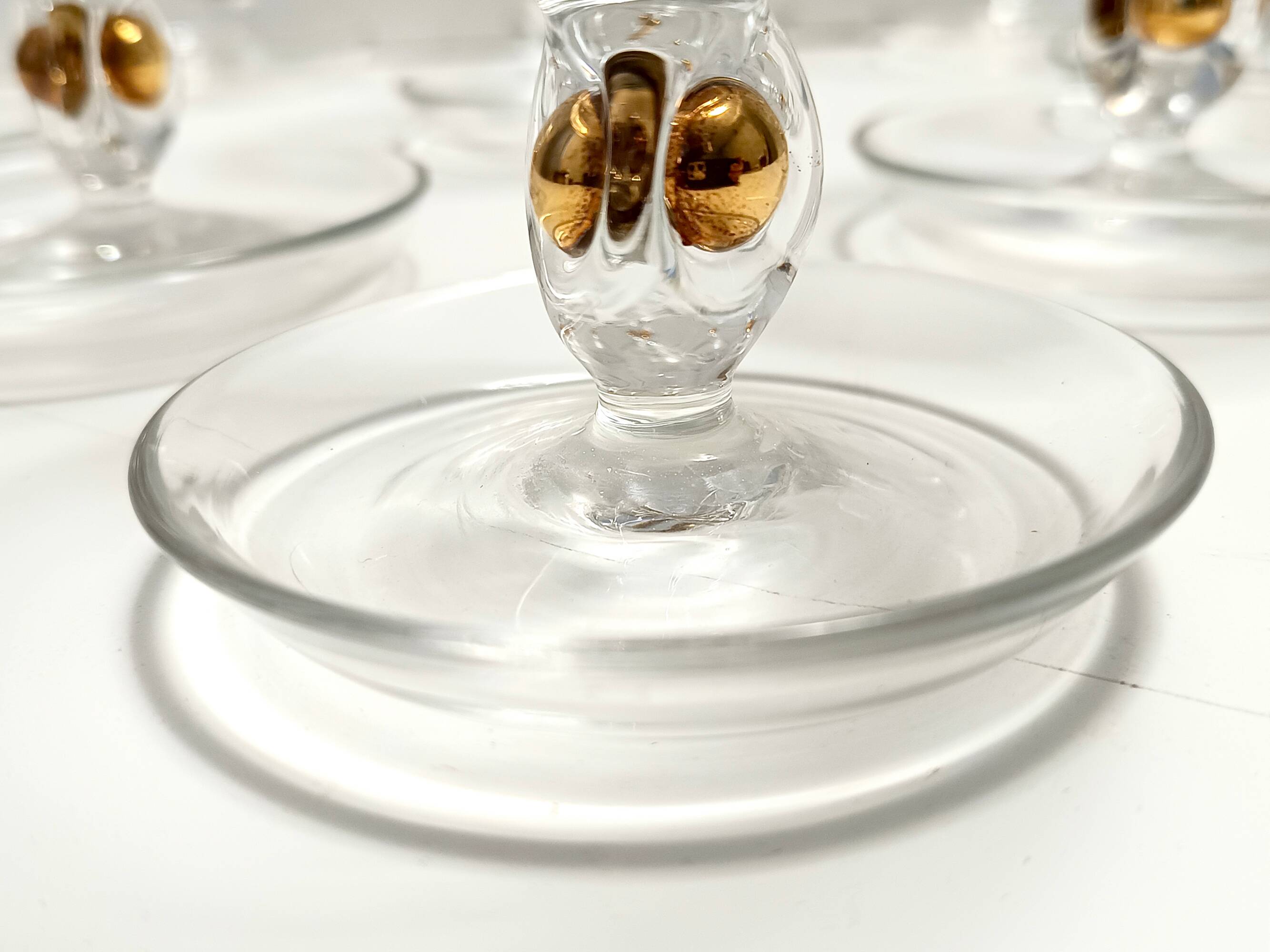 Set of Eleven Bohemian Crystal Dessert Bowls by Jozef Stanik