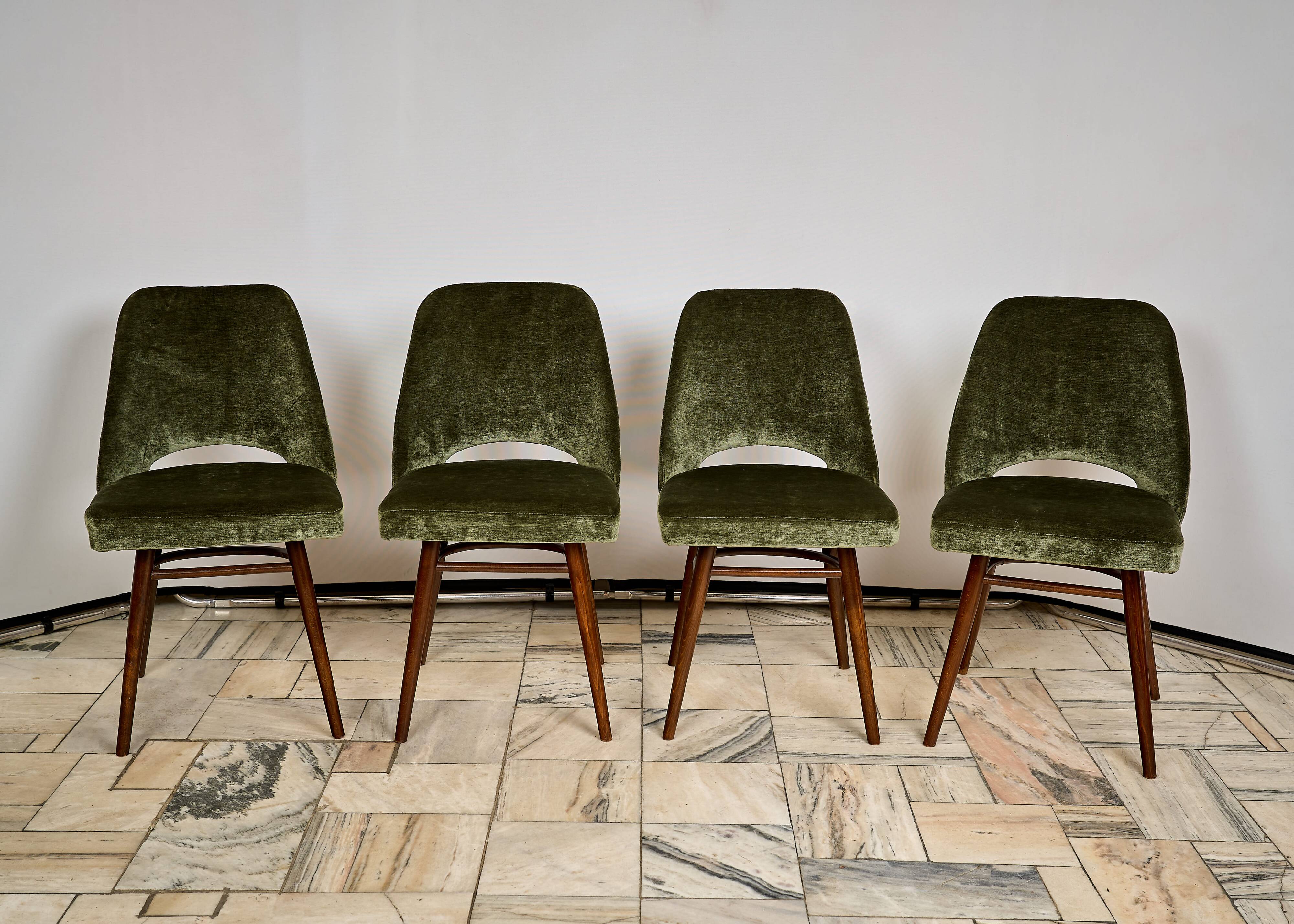 Set of four chairs designed by Radomir Hoffman, TON Czechoslovakia, 1960s.