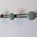 Vintage green metal triple coat hook