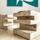 Pair of travertine candlesticks by Fratelli Mannelli, 1970