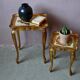 Nested tables in Florentine baroque style, gilded with gold leaf, Florence 1950s-60s.