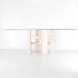 Travertine dining table