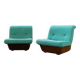 Set of two Lev & Lev armchairs in fabric, removable covers, with fiberglass structure, year