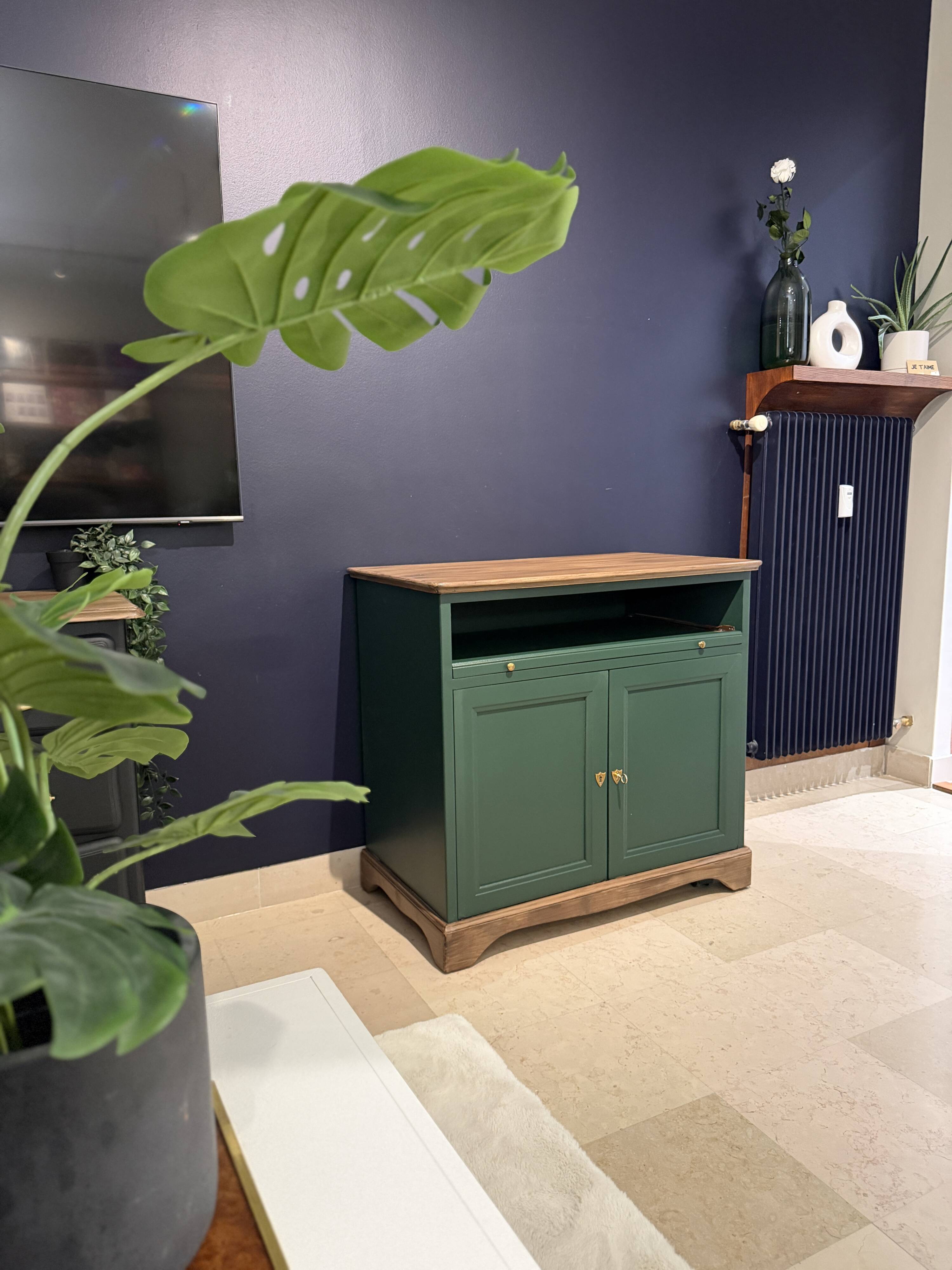 Buffet vintage rénové - Collection Émeraude boisée