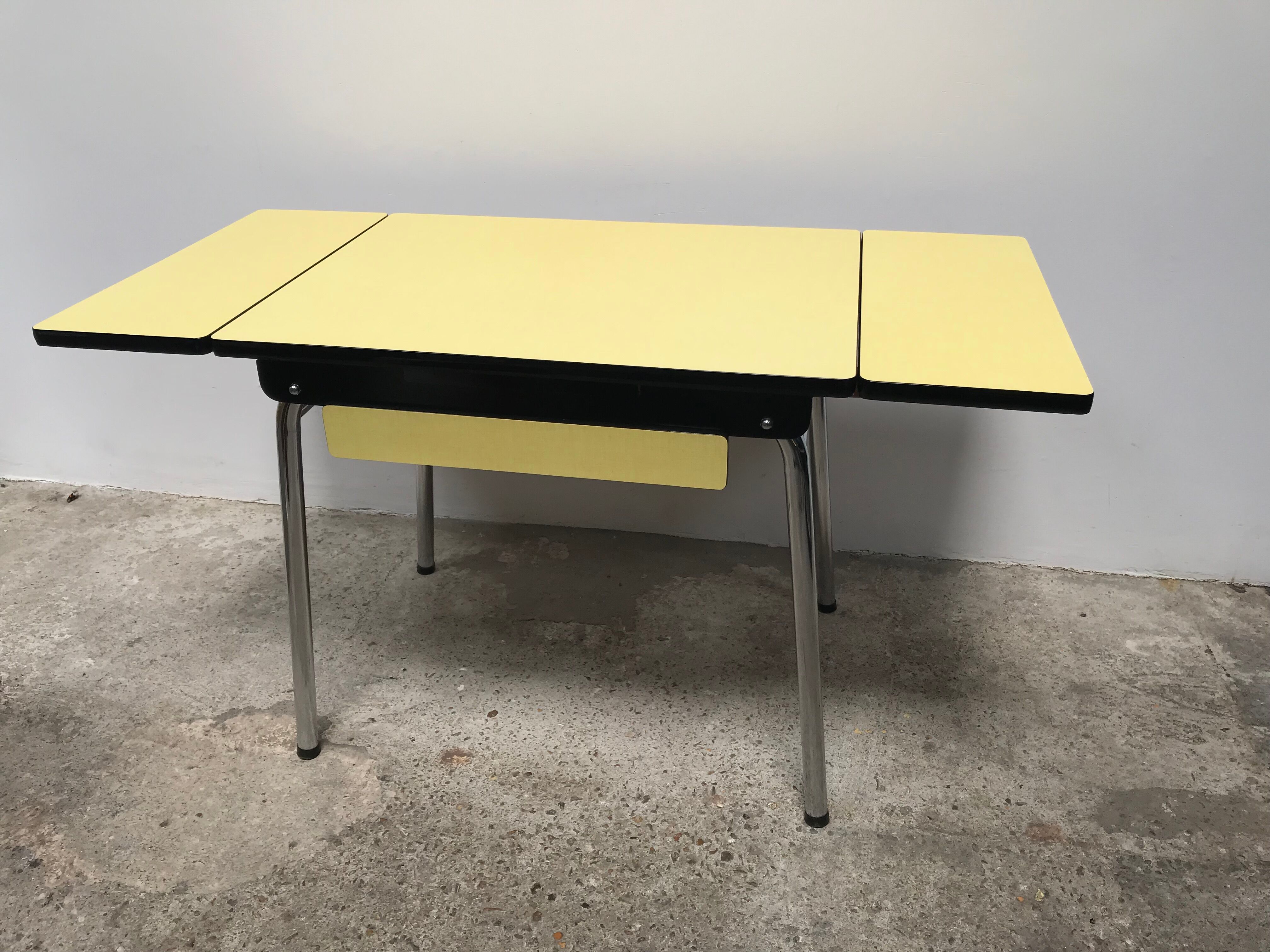 Yellow formica table