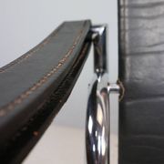 Le Corbusier Vintage Black Leather Armchair Model- LC1 for Cassina, 1970s