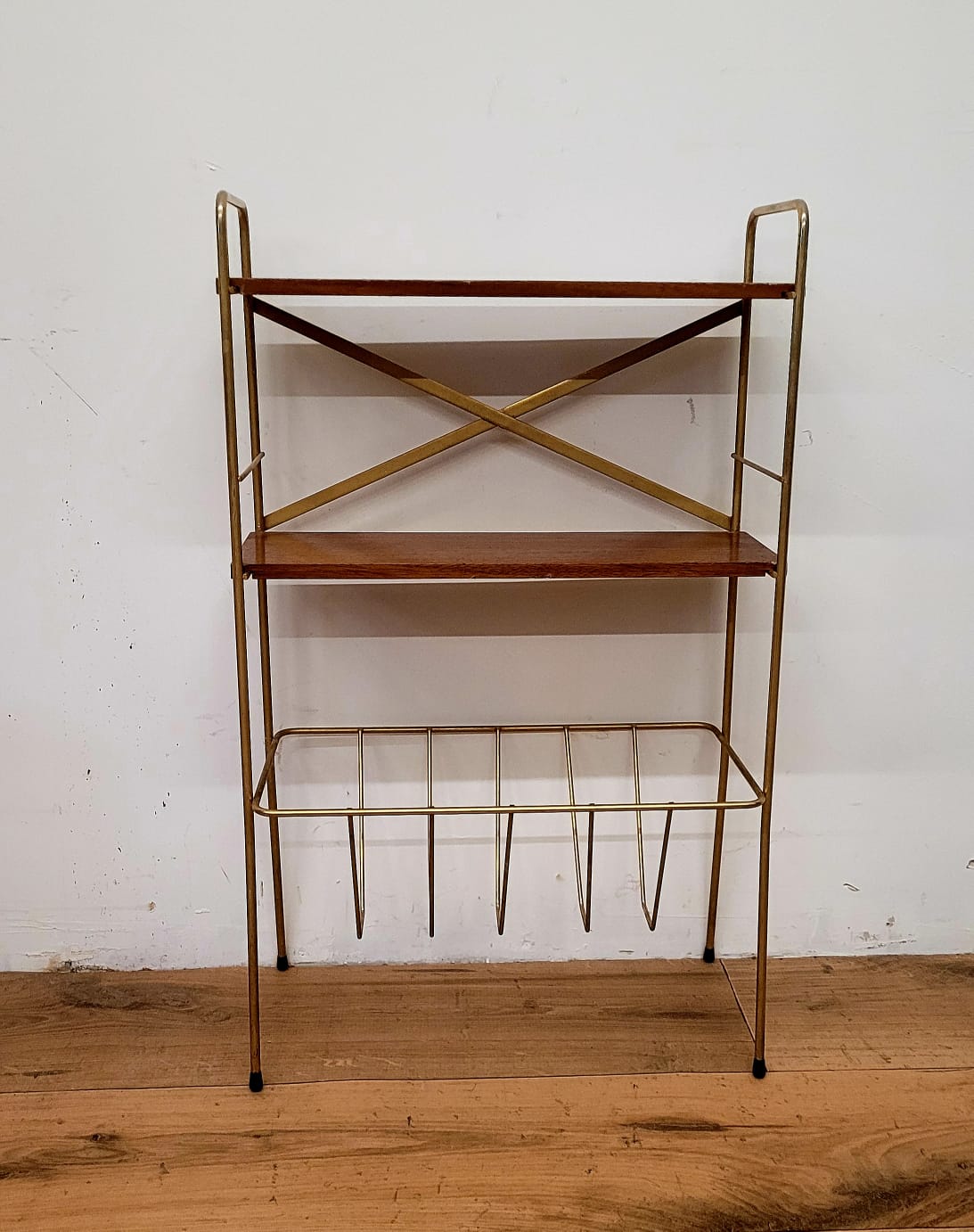 Vintage magazine holder shelf