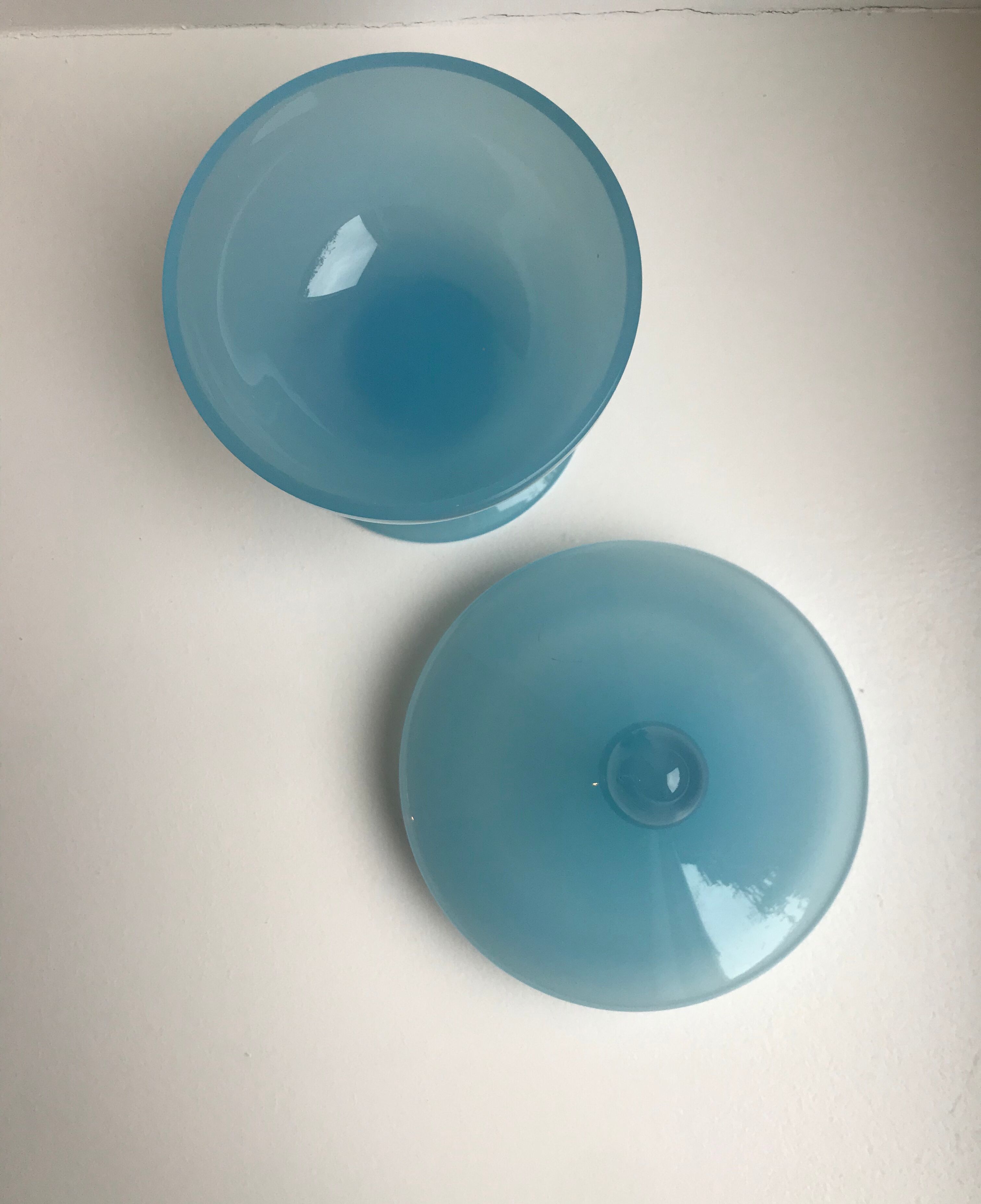 Sky blue opaline box 60s