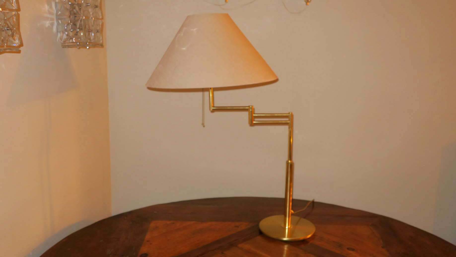 Italian multi-adjustable brass table lamp by Relux Milano, 1970s