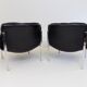 Set of 2 Girsberger Eurochair leather armchairs