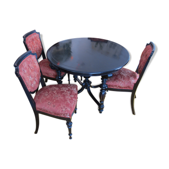 Round classic table and 4 Chairs Napoleon style 3 CB Hansens Etablissements Copenhagen