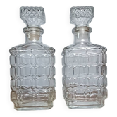 Paire de carafes à whisky vintage