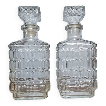 Paire de carafes à whisky vintage
