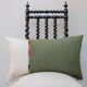 Upcycled cushion "khaki green" - 40x60cm - linen & hemp & canvas