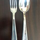 Set of 6 silver metal cutlery (box of 12 pieces)