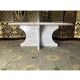 Oval coffee table in Carrara marble – Italian design from the 1970s
