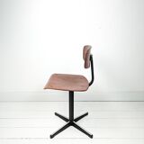 Mid Century Chaise d'école Chaise d'enfant Bois Métal Vintage Rétro Chambre d'enfant Pied Skandi Sca