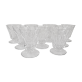 9 glasses with beveled foot 60's