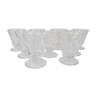 9 glasses with beveled foot 60's