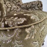 1950s, Danish armchair, green furniture velour, ash wood legs.