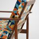 Scandinavian armchair with geometric fabric